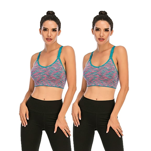 DODOING Sports Bra Juniors 2 Pack Seamless High Impact Support Workout Yoga Bra Gym Activewear Fitness Sports Bra
