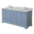 thumbnail image 2 of Harper 72" Double Bathroom Vanity with Powder Blue Cabinet and Carrara Marble Top, 2 of 6