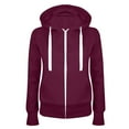 thumbnail image 3 of Ihhxva Plus Size Women's Sherpa Zip up Hoodie Slim Hooded Zip-Up Sweatshirt with Pockets Cozy -Lined Casual Winter Jacket Trendy Streetwear S-2XL, 3 of 6