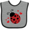 thumbnail image 3 of Inktastic Lady Bug and Hearts Girls Baby Bib, 3 of 4