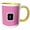 Yellow/White, variant on 3drose, Pink and Grey Chevron Monogram Initial F, 11oz Mug