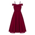 thumbnail image 3 of Kids Girls Chiffon Party Dress Off-the-Shoulder A-Line Floor Length Dresses, 3 of 7