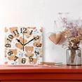 thumbnail image 2 of Teddy Bears Full Wall Clock Square Silent Non Ticking Battery Operated Clock for Home Bathroom Kitchen Bedroom Living Room, 2 of 8