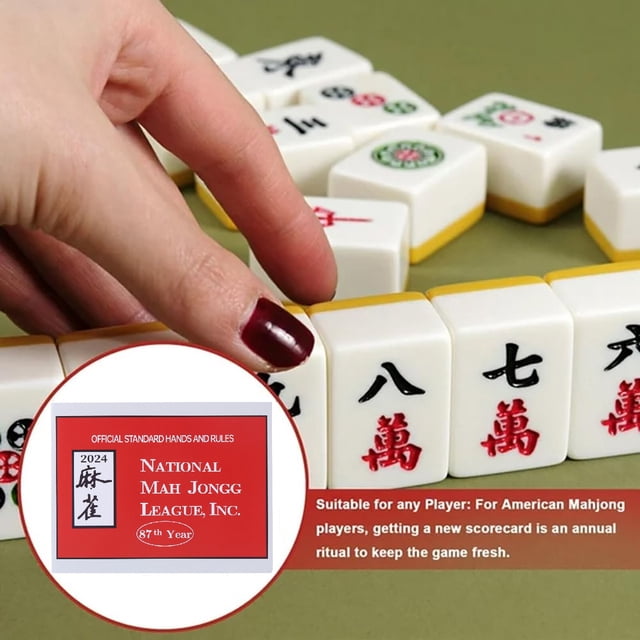 Cartas de Mahjong 2024, Cartas de Mahjong Manos y reglas estándar oficiales Cartas de Mahjong 2023 Cuadro de mando de Mahjong con letra grande