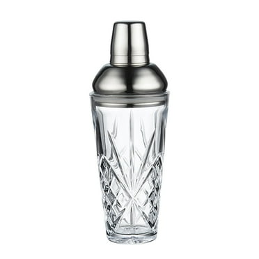 Kedshhgu Clearance Glass Cocktail Shaker Stainless Steel Leak-Proof Lid, Glass Shaker Set for Cocktails, Whiskey, Bars, Bartender Kit Gifts, 420ml