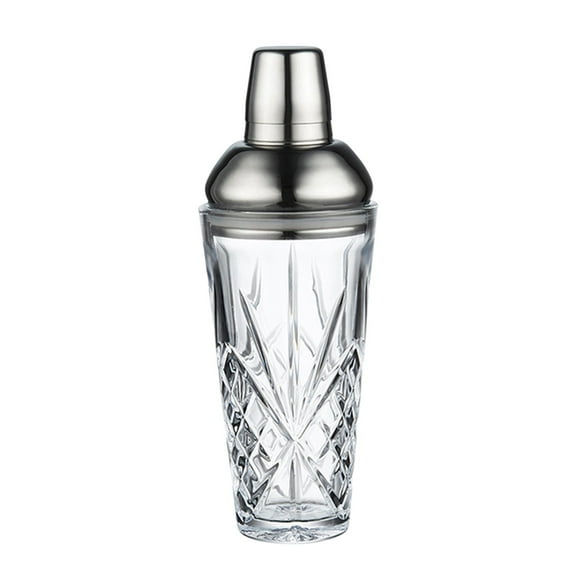 Kedshhgu Glass Cocktail Shaker Stainless Steel Leak-Proof Lid, Glass Shaker Set for Cocktails, Whiskey, Bars, Bartender Kit Gifts, 420ml