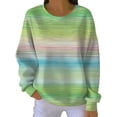 thumbnail image 2 of VJGBEGW Women Gradient Ribbed Long Sleeve Sweatshirt Crew Neck Loose Fit Pullover Tops Casual Drop Shoulder Sweatshirts Green L, 2 of 4