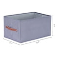 thumbnail image 4 of Unique Bargains Storage Cube Fabric Foldable Basket with Handles for Shelves 1pcs Grey L, 4 of 7