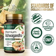 Ashwagandha Supplements - Premium Ashwagandha Capsule for Women & Men, Natural Antioxidant Support Ashwa Root Extract, Extra Strength Calm Support with Black Pepper, Vegan - USA Bottled, 180 Capsules
