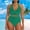 Green, variant on TODOZO One Piece Swimsuit Women Tummy Control Slimming Cheeky Modest 2025 Trendy Swim Suits for Women 2025 Bathing Suit for Women One Piece Textured Bikini Sets Front Top Swimsuits High Waisted Bathi