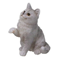 Realistic Feline British Shorthair Grey Kitty Cat Kitten Pawing Mini Figurine