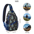 thumbnail image 5 of Sling Backpack,Black Christmas Tree Pattern Sling Bag with Water Bottle Holder,Waterproof Sling Bag for Men/Women with Headphone Jack for Hiking,Travel, 5 of 6