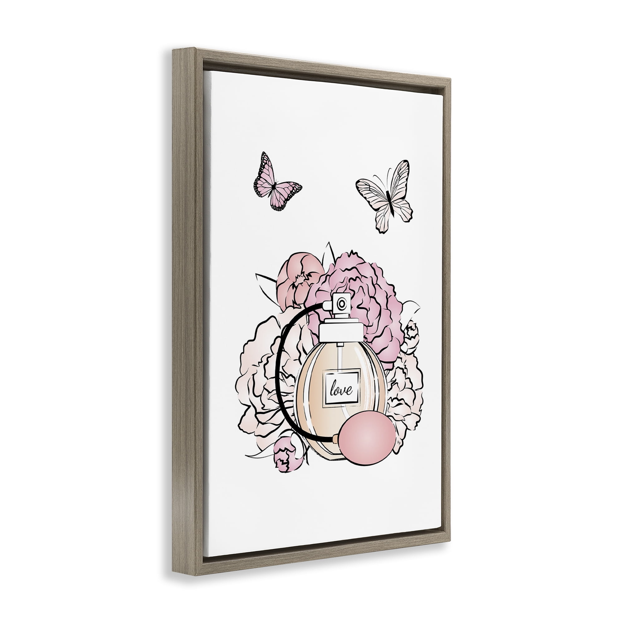 Stupell Industries Romantic Glam Scene Animals & Insects Painting Brown Floater Framed Art Print Wall Art, 21 x 31
