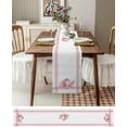 thumbnail image 3 of Fall Thanksgiving Table Runner Pumpkin Leaf Branch Runners for Dining Tables Pink Stripes Autumn Dinner Runner Kitchen Parties Decor 13" x 70", 3 of 6