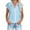Light Blue, variant on qucoqpe Womens Tops Summer Plus Size Short Sleeve Button V Neck Fashion Casual Solid Loose Cotton Linen Shirts Blouse