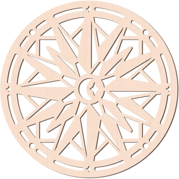 12Inch Sun Sacred Geometry Wall Art Wooden Wall Hanging Decor Laser Cut Wooden Wall Sculpture