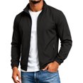 thumbnail image 5 of Lightweight Jackets For Men Full Zip Windbreaker Stand Up Collar Fashionable Casual Jacket With Pockets Black L, 5 of 5