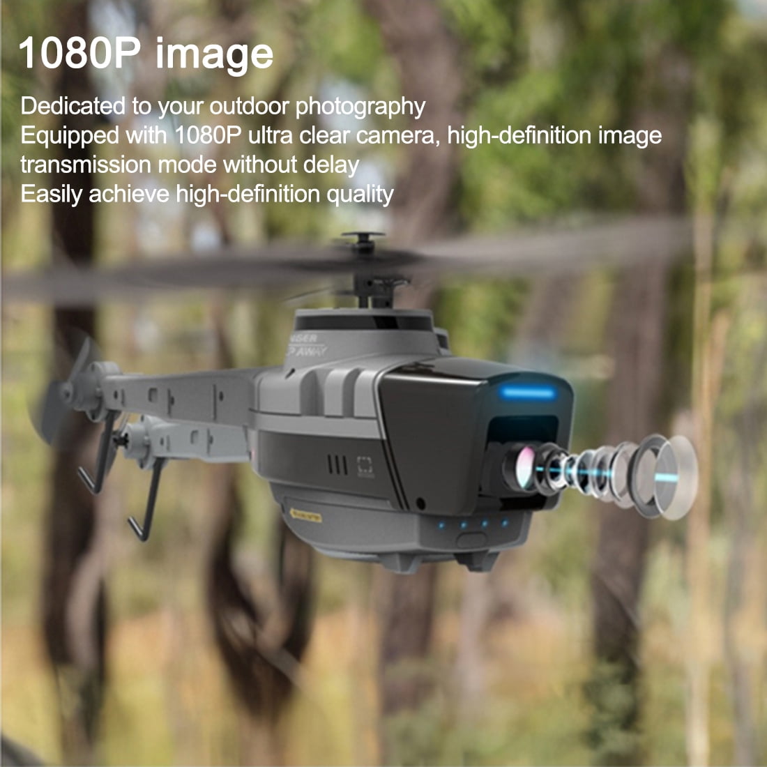 RC Aerial Vehicle Reconnai Military Aircraft, 2.4G 4CH Helicopter Model (RTF)