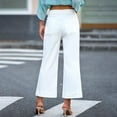 thumbnail image 4 of Miluxas Women's Wide Leg Jeans High Waisted Stretchy Jeans Straight Leg Loose Fit Cropped Denim Pants with Pockets White 10(XL), 4 of 4