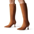 thumbnail image 6 of DREAM PAIRS Women's Knee High Boots, Pointed Toe Kitten Heel Dress Boots with Side Zipper, 6 of 7