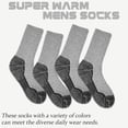 thumbnail image 2 of 4 Pairs Mens Merino Wool Socks, Breathable Hiking Outdoor Warm Winter Socks for Men Cold Weather Mottled Black+Grey (4 pairs), 2 of 7