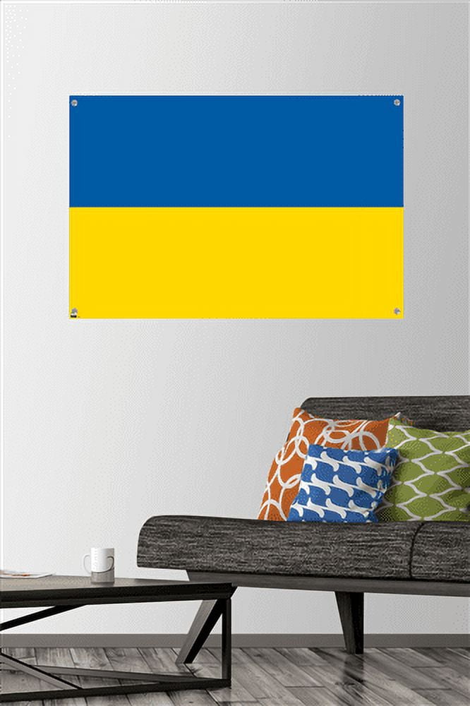 Ukrainian Flag Wall Poster with Pushpins, 22.375" x 34"
