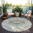 thumbnail image 6 of Addison Rugs Chantille Indoor/Outdoor Traditional Vintage Ivory Washable Round Rug, 8' x 8', 6 of 6