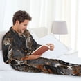 thumbnail image 5 of Bingfone Men's Pajama Set 2 Piece Loungewear PJs, Long Sleeve with Pajama Pants-Leopard On Tree Branch, 5 of 7