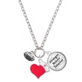 thumbnail image 1 of Delight Jewelry Silvertone Mini Football with AB Crystal - Red Heart Nurse Strong Zoe Necklace, 1 of 4