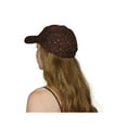 thumbnail image 2 of Womens Sequin Trim Baseball Cap - Brown, 2 of 2