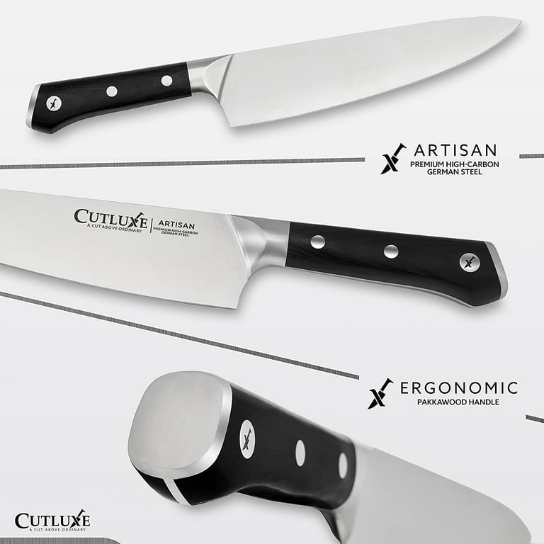 CUTLUXE Chef & Cleaver Hybrid Knife - 8 Razor Sharp Kitchen Knife – Full  Tang & Ergonomic Handle Design – Artisan Series