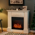 thumbnail image 2 of Costway 32" Electric Fireplace Mantel TV Stand Space Heater w/Remote Control 1400W White, 2 of 10