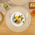 thumbnail image 6 of Xmushyra Round Placemats Set of 6, 15 inch Braided Table Mats, Heat Resistant Washable Place Mats for Dining Table, Kitchen and Outdoor Dining, Beige, 6 of 6