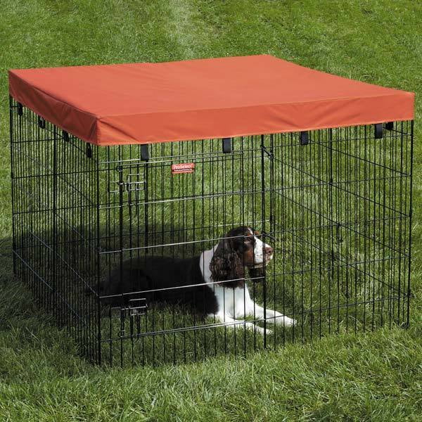 Dog Excercise Pen Covers Orange Square Canvas Tarp Heavy Duty Pet Shade