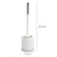thumbnail image 3 of Vikakiooze Toilet Brush And Caddy Holder Set,Toilet Brush And Holder Set,Toilet Bowl Brush And Holder With Long Handle, Plastic Holder Easy to Hide, Easy to Install, Deep Cleaning (White ), White, 3 of 8