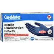 CareMates Powder-Free Nitrile Examination Gloves, Small, 100 Count