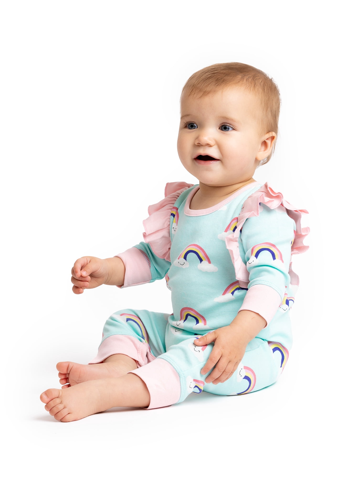 Paris Hilton x Monica + Andy Organic Cotton Baby Double Ruffle Romper, Sizes 0/3 Months-18 Months