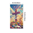 thumbnail image 3 of AZXY 35x71 Inch He is Risen Easter Door Cover, Floral Cross with Bunny Door Banner, Spring Religious Porch Wall Hanging Decor for Easter Party, 3 of 9
