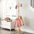 thumbnail image 6 of Wooden coat rack freestanding, 10 Hooks Coat Tree stand for Entryway, Solid Wood Standing Coat racks,  Vintage heavy duty coat rack, 6 of 6