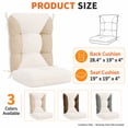 thumbnail image 3 of ROFIEJOX 2-Piece Rocking Chair Cushion Set, Chenille Back and Seat Cushions with Non-Slip Bottom and 6 Ties, 28.4" x 19" Back, 19" x 19" Seat, Beige, 3 of 7