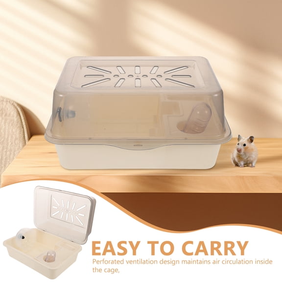 OUNONA 5-Pack Small Pet Carriers Beige with Plastic Ventilation for Travel Outdoor Use and Small Pets