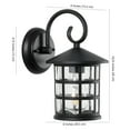 thumbnail image 3 of JONATHAN Y Cadiz 6" 1-Light Iron/Seeded Glass Cottage Rustic Scrolled Lantern LED Outdoor Sconce, Black (Set of 2), 3 of 9
