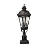Feiss Lighting - Castle - Pier/Post Lantern Black Finish with Clear Beveled