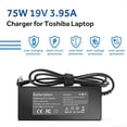 thumbnail image 1 of BatteryMon 75W 19V 3.95A Adaptador de CA Cargador de Corriente para Toshiba Satellite, 1 of 2