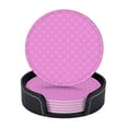 thumbnail image 1 of LNWH Coasters, Pink Decorative Texture Leather Round Coasters Set of 6 for Kitchen Dining Room Living Room Bar - Tabletop Waterproof and Anti-scald, 1 of 8