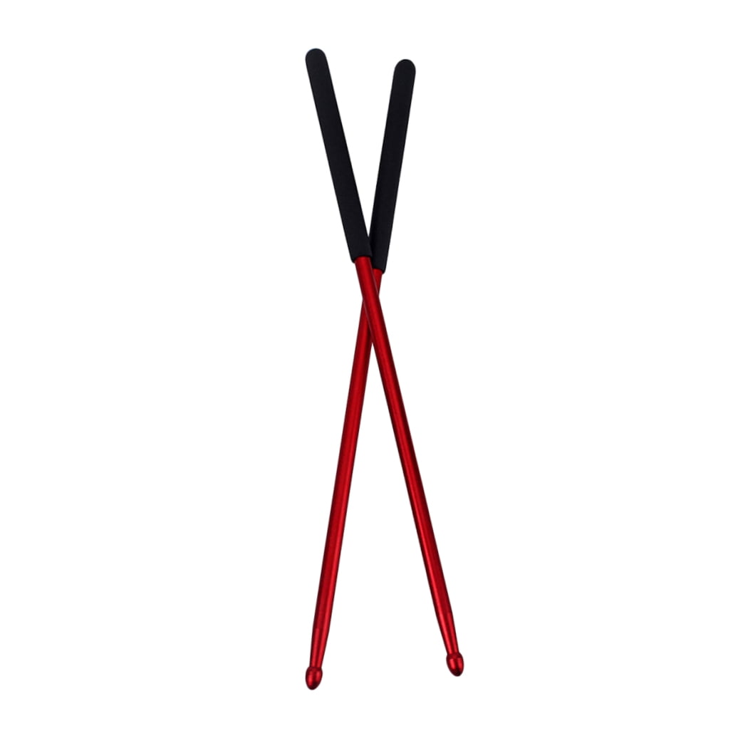 DECORNIJIA Drum Practice Aluminium Alloy Drumsticks Dark Red 1 Pair