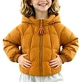 thumbnail image 5 of OGLCCG Hooded Puffer Jackets for Girls Lightweight Warm Quilted Winter Coat for Girls Full Zip Cute Down Jacket with Pockets(Orange,5-6 Years), 5 of 6