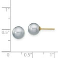 thumbnail image 3 of FB Jewels 14K Yellow Gold 7-8mm Grey Round Freshwater Cultured Pearl Stud Post Earrings, 3 of 3