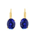 thumbnail image 2 of Mauli Jewels Ear Rings for Women 1.7 Carat 7x5MM Oval Created Tanzanite Leverback Earrings Carat 14K Yellow Gold 4-prong, 2 of 5