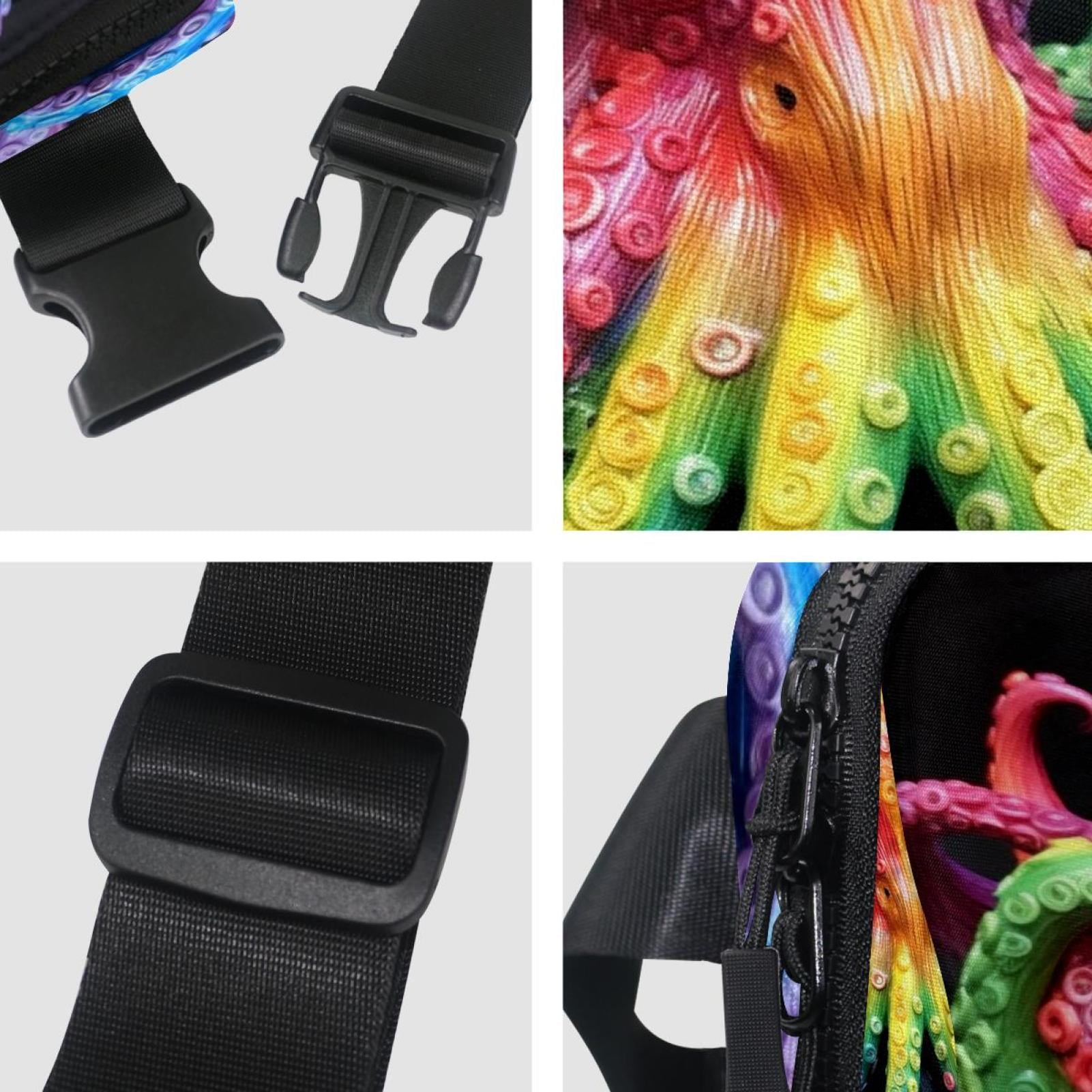 Octopus Lightweight Adjustable Crossbody Bag with Extension Strap - Unisex Fanny Pack Waist Pack Cross Body Bag